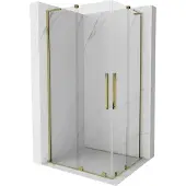 Mexen Velar L Duo schuifdouchecabine 90 x 80 , transparant, goud - 871-090-080-02-03-50