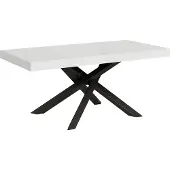 Itamoby Volantis uittrektafel, 200/460 x 90 cm, esdoornhout, wit, poten in antracietgrijs