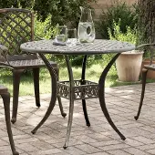 Prolenta Maison Exclusive - Tuintafel, bronskleurig, Ø90x75 cm, aluminium gietwerk