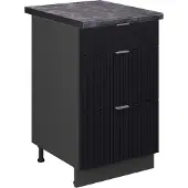 Vicco Keukenonderkast Fame-Line, Zwart gestreept/Antraciet, 50 cm, WB Antraciet
