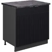 Vicco Fame-Line Wastafelkast – 80 cm met legplank, WB Antraciet Zwart gestreept