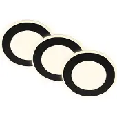 Briloner Gima - Set van 3 LED Inbouwspots - met nachtlampje functie - memory functie - warm wit licht - Ø9.3cm - zwart