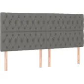 vidaXL Hoofdbord donkergrijs 200x7x118/128 cm Stof