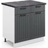 Vicco Fame-Line Keukenonderkast – 80 cm, WB Antraciet Antraciet landhuis