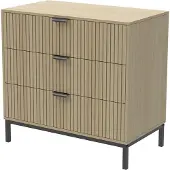 Vicco Lennox Ladekast – 72 x 69 cm met 3 laden Eiken
