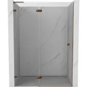 Mexen Lunar L linkse draaide douchedeur 135 , transparant, roze goud - 834L-135-000-60-00-L