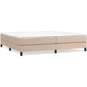 vidaXL Boxspring bed kunstleer cappuccinokleurig 200x200 cm