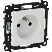Legrand VALENA LIFE Enkele stopcontact met/zonder aardingscontact, wit, model 753185