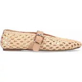 Manfield Beige gevlochten ballerina's | Maat 40