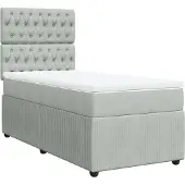 Syfax Boxspring met matras fluweel lichtgrijs 90x200 cm
