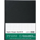 Exacompta Register 32x25cm geruit 5x5 - genummerd - 100 blad - Zwart - 6411E