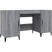 Syfax Bureau 140x50x75 cm bewerkt hout grijs sonoma eikenkleurig