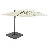 Syfax Parasol met draagbare voet zandkleurig