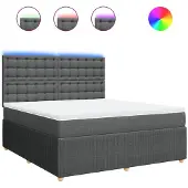 Syfax Boxspring met matras stof donkergrijs 180x200 cm