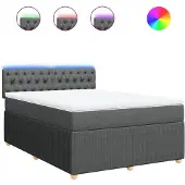 Syfax Boxspring met matras stof donkergrijs 160x200 cm
