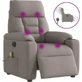 Syfax Massagestoel elektrisch verstelbaar stof taupe