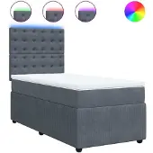 Syfax Boxspring met matras fluweel donkergrijs 100x200 cm