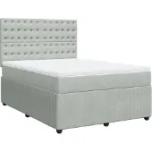 Syfax Boxspring met matras fluweel lichtgrijs 140x190 cm
