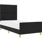 vidaXL Bedframe met hoofdeinde Zwart 80 x 200 cm Stof