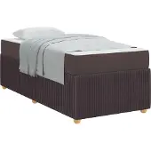 vidaXL Bedframe met matras Donkerbruin 100 x 200 cm Stof