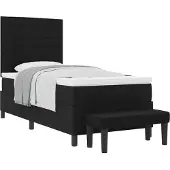 Syfax Boxspringbed met kussen met hoofdeinde Zwart 90 x 200 cm Stof