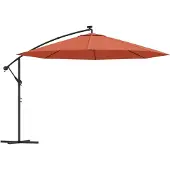 Syfax Zweefparasol met LED-verlichting 350 cm terracottakleurig