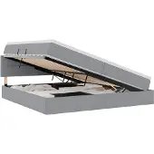 vidaXL Opbergbed met matras Lichtgrijs 200 x 200 cm fluweel