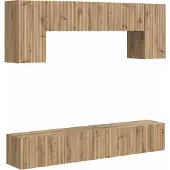 Syfax Tv-meubelset Wandgemonteerd 5 pcs Zwart Bewerkt hout