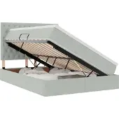 vidaXL Opslag bed met matras Lichtgrijs 140 x 190 cm Fluweel