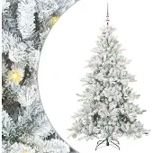 Syfax Kunstmatige Inklapbare Kerstboom Wit 180 cm PVC en staal