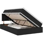 Syfax LED Opslagbed met Matras Zwart 120 x 200 cm Stof