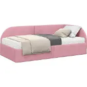 Syfax Hoekbedframe met Matras 2 st Roze 100 x 200 cm Fluweel