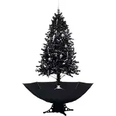 Syfax Kerstboom sneeuwend met paraplubasis 190 cm PVC zwart