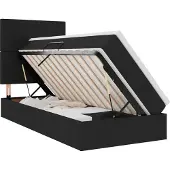 vidaXL LED opbergbed met matras Zwart 100 x 200 cm Stof