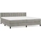 Syfax Boxspring met matras fluweel lichtgrijs 200x200 cm