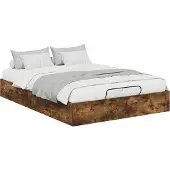 Syfax Ottoman Bedframe Gerookt eiken 135 x 190 cm Geconstrueerd hout