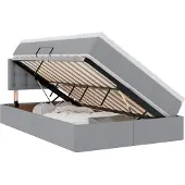 Syfax Opbergbed met matras Lichtgrijs 120 x 200 cm fluweel