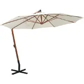 Prolenta Maison Exclusive - Tuinparasol, 350 cm, houten mast, wit