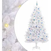 Syfax Kunstmatige Inklapbare Kerstboom Wit 270 cm PVC en staal