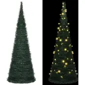 Prolenta Maison Exclusive - Kunstkerstboom, opblaasbaar, met verlichting, groen, 180 cm