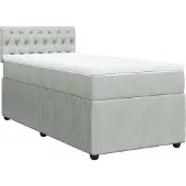 Syfax Boxspring met matras fluweel lichtgrijs 90x200 cm