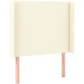 vidaXL Hoofdbord met randen 83x16x118/128 cm kunstleer crèmekleurig