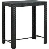 Syfax Tuinbartafel 100x60,5x110,5 cm poly rattan zwart