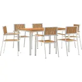 vidaXL Buitenmeubelset, 7 stuks, 150 x 90 x 75 cm