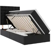 vidaXL Opbergbed met hoofdeinde met opslag Zwart 90 x 190 cm Kunstleer