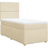 vidaXL Boxspring met matras stof crèmekleurig 80x200 cm