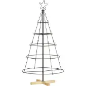 Syfax Kerst Cone Boom met standaard Zwart 126 cm Staal