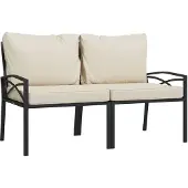 Sonstiges Tuinstoelen met zandkleurige kussens 2 st 62x75x79 cm staal