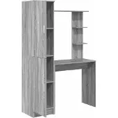 Syfax Bureau met plank met opslag met de deur 2 st Grijs Sonoma