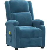 Syfax Massagestoel fluweel blauw